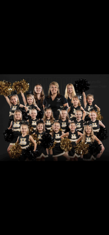 Pee Wee cheerleaders, from front left,Ava Whitlow, Caroline Taylor,Emalayne Danico, Emma Tillary, Aria Beaudoin.Second Row Olive Bethel, Lily Nichols,Rialen Finn,Raylynn Chaffi n, Jenna Lee, Makleigh Osborn, Back row, Lyla Mull, Lilly Prather, Anna-Grace Bagley, Makanna Accosta. Coached by Gracie Taylor, LeeAnna Alberta andKhylei Alberta. The team placed 3rd at competition in Smoky Mountain on Saturday.