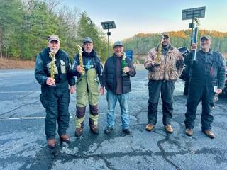 The Hiawassee River Bass Club winners of the year for 2023 are, from left, Tommy Nichols, Joe Davenport, Butch Hooper, Luke Morrow and Dean Tucker.