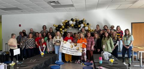 Deby Jo Ferguson • Clay County Progress Hayesville Primary cafeteria staff, custodians, office staff, teacher assistants, teachers, support staff and principal are applauded for their efforts.