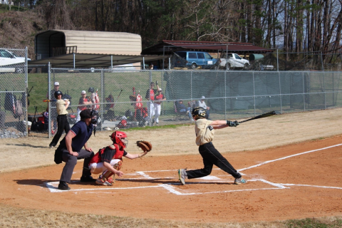 Brooke Reynolds • Clay County Progress Rhett Sellers fouls one off at the plate against Andrews.