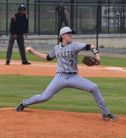 Gary Corsair • Clay County Progress Cade Caruso brings the heat for Hayesville against Cherokee.