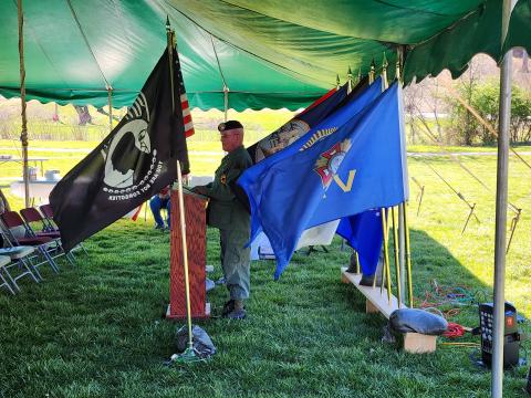 Robert Seibert • Photo Warren Dupree speaks at the Vietnam Veterans memorial service on Friday, March 29.