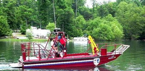 Chief Brian Anderson and Firefighter Seth Merritt took the department’s rescue boat to the stranded woman’s general area and deployed a raft which successfully retrieved the stranded women.