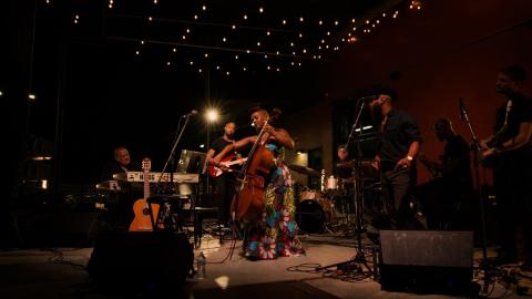 Vocalist and cellist Shana Tucker and the Christian Tamburr Trio — Christian Tamburr on piano, Matthew Rybicki on bass, Kobie Watkins on drums. They will be performing at 7:30 p.m. Saturday, June 15 at the Peacock Performing Arts Center.