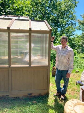 Marcia Barnes • Clay County Progress The greenhouse built by Corey Harper helps the tropical plants and trees he grows survive winters in the North Georgia mountains.
