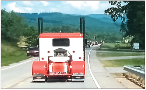 Facebook photo B.J. Kitchens is transported to the cemetery via a Peterbilt truck that he previously owned.