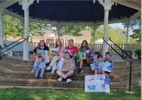 Members of the 4H Clay County Trails and Rails Club submitted their artistic work to the state level in Raleigh, N.C. From left is Levi Roberson, Lexie Roberson, Caity Webb, Lilly Morhardt, Breanna Patterson, Seylah Brown, Alex England and Ray England.