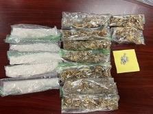 Evidence seized during the investigation includes methamphetamine and mushrooms.