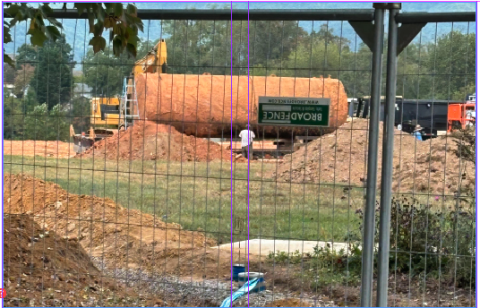 Photo by Melissa Godfrey Beneath the ground and buried in the location of Hayesville’s new school waiting to be constructed, a large oil tank was recently discovered.