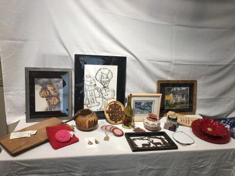 A few of the handcrafted items available at the silent auction. Bidding will be held from 10 a.m. to 2 p.m. Saturday, Sept. 21 at the Old Jail Museum.