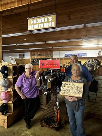 Lorrie Ross • Clay County Progress From left, volunteer Cindy Stratton, Sam Hogsed and Jeanne Strack celebrate the grand opening on Saturday, Sept. 28. Hogsed’s General Store and Funny Farm Thrift Store are located at 5100 Old Highway 64 in Warne, N.C.