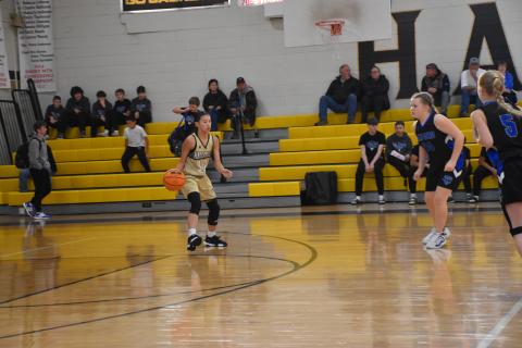 Norashae Patterson • Clay County Progress Lucy Trout looks for an opening in the Dec. 4 game against Towns County.