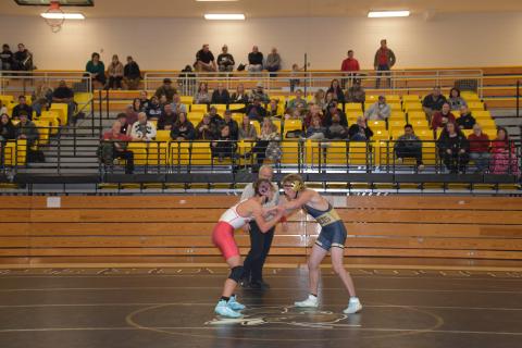 Norashae Patterson • Clay County Progress Will Denton faces down an Andrews player.