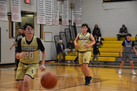 Norashae Patterson • Clay County Progress Camden Taylor and Caden McClure hustle for the ball.