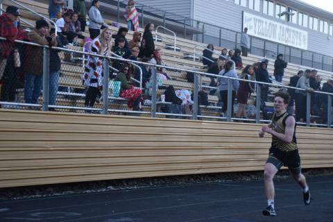Norashae Patterson • Clay County Progress Brett Hanna breaks the 400 meter record.
