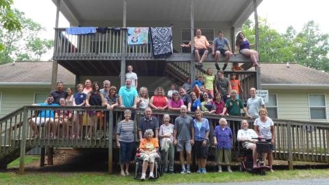 Photo submitted by Hinton Center Hinton Center has accommodations for large and small groups, from lodge rooms, to cabins and large guest houses. A family demonstrates how lots of folks can stay together. The Joe Ervin Retreat House is popular for large retreat groups and family reunions.