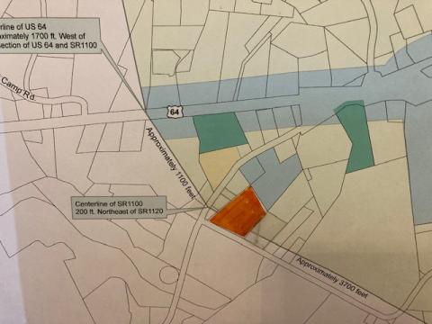 Marcia Barnes • Clay County Progress A vicinity map shows the location of property that JWJ of Clay County/Jacky Jones is requesting approval to rezone from R2 to C2 property.