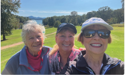Bonnie Shore, Janean Yankowskas and Linda Robinson enjoy a day of golf. 