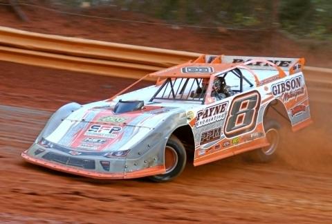 Photo–Dean Curlee David Payne of Hiwassee Dam drives at Tri-County Racetrack in Brasstown on Sept. 1.