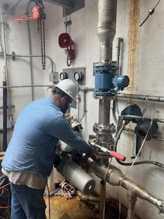 Tennessee Valley Authority crews installed raw water piping at the Chatuge Dam hydro unit earlier this year during a maintenance outage to insure continued high performance in producing reliable and dispatchable power for the region.