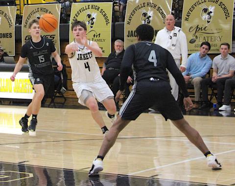 Neal Wachob • Clay County Progress Hayesville's Damien Soto, No. 4, split Robbinsville's defense with a sweet pass.