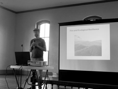 Mountain True's Resilient Forests Director Josh Kelly opened the evening with a slide presentation.
