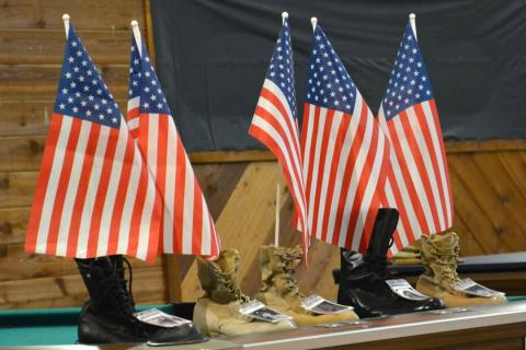 Boots on the Ground display recognizes each person from Clay County who lost their lives during military service.