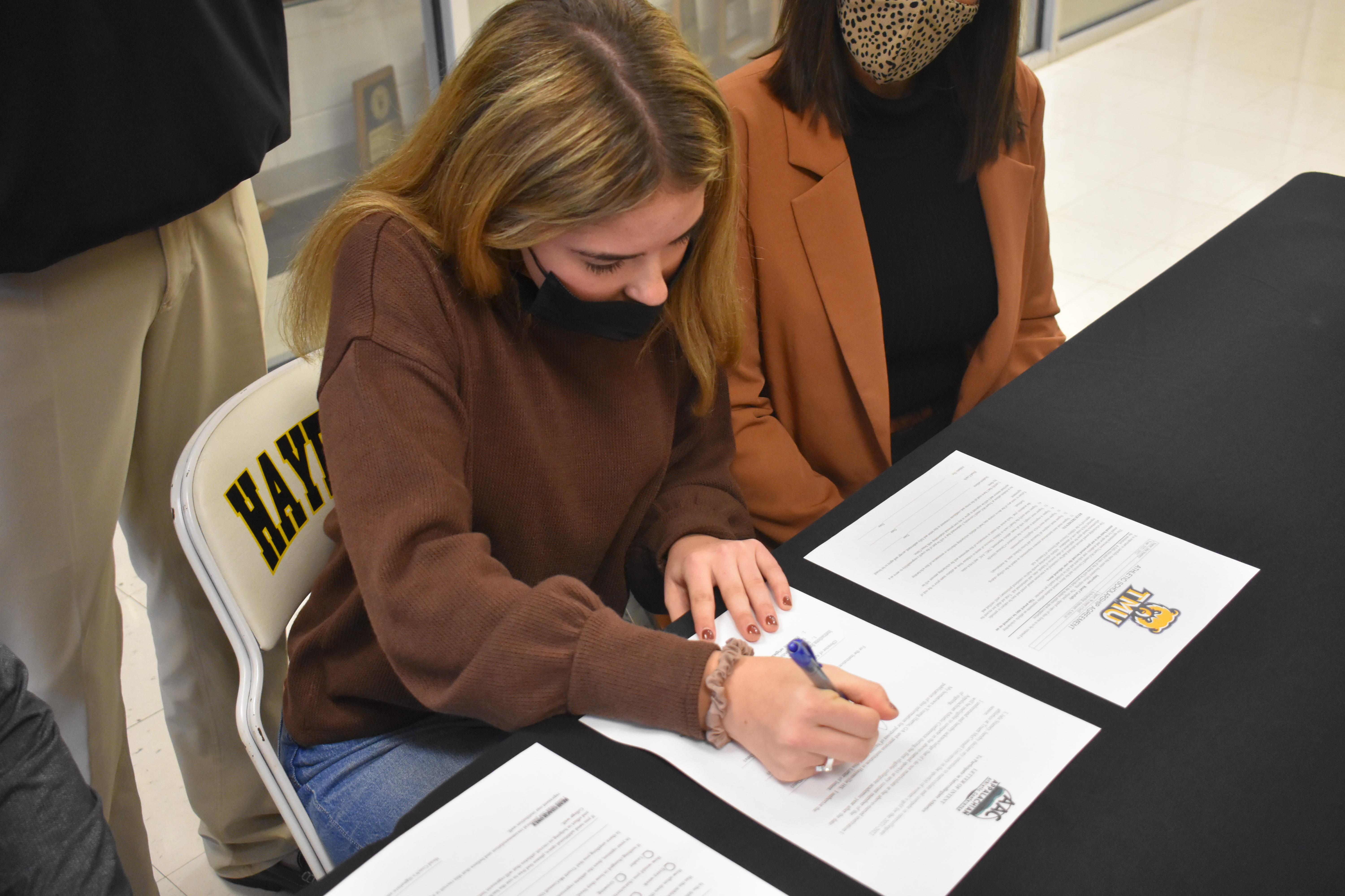 (Photo by Travis Dockery/ Clay County Progress) Jala Stamey makes it official by signing her letter of intent.