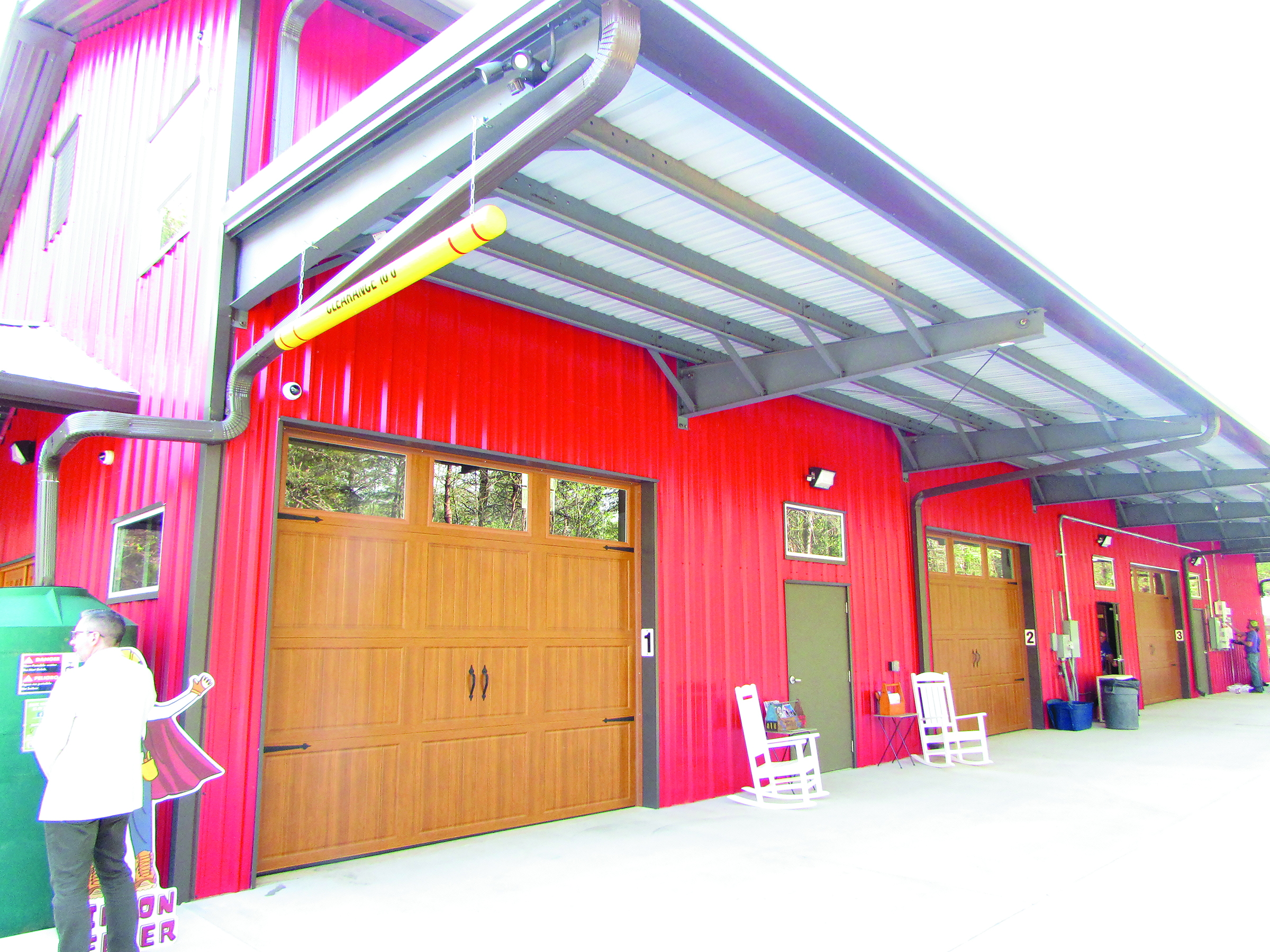 The Educational Tool Barn offers large bay doors for easy access.