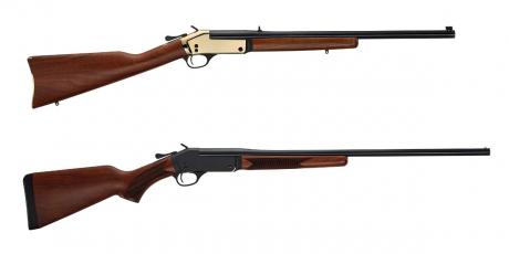 Henry Repeating Arms Brass Single Shot Rifle (top) and Steel Single Shot Shotgun (bottom). All H015 models are affected by a new voluntary safety recall.