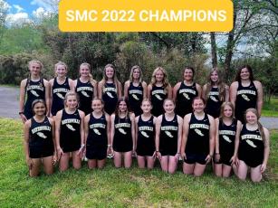 Hayesville Middle School Jackets traveled to Robbinsville, on Monday, April and finishing first in the Smoky Mountain Conference. The MS Jackets not only brought home the SMC victory and along with it the team set several new school records Team members include, front, from left, Kadence Morrow, Savannah Burch, Emma Ashe, Leah Thomas, Alexia Fields, Marlo Joyce, Emillia Lackey, Khylei Alberta, and Callie Long; back row, Sydney Greenstone, Olivia Giddens, Ava Shook, Raelynn Wood, Skylar Lockaby, Blaire Hedde