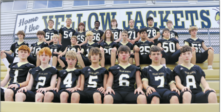 The Hayesville JV Football team consists of, front, from left, Peyton McGaha, Braden Thompson, Carter Whitfi eld, Ben Bethel, Tre Graves, Patrick Denton and Pacey Cable; middle, Lance Coker, Kaden Ledford, Carson Reese, Rylan Graves, Brendon Lynch, Brady Jones, Nate Worley, Raul Rivera-Prieto, E.J. Abrams and Damian Soto; back, Damian Soto, Wyatt James, Christian Marr, Will Brown, Lawson Bailey, Brendon Collins, Rayland Martinez and Leyton Bailey. Not pictured are Mason Buckner, Caden Dalrymple, Colton Brug