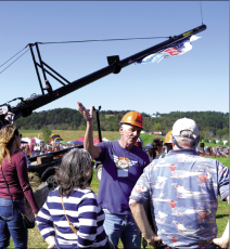 Jared Putnam • Cherokee Scout Spectators get a behind-the-scenes, up-close look at the machinery during the 2021 Punkin Chunkin Festival.