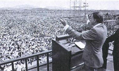 Billy Graham in Seoul, Korea in 1973 calls 1.3 million to come to Jesus.
