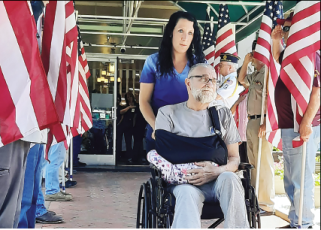 George Leduc was honored by veterans, employees and friends as he leaves care center in Bryson City and heads to Colorado to be closer to his family.