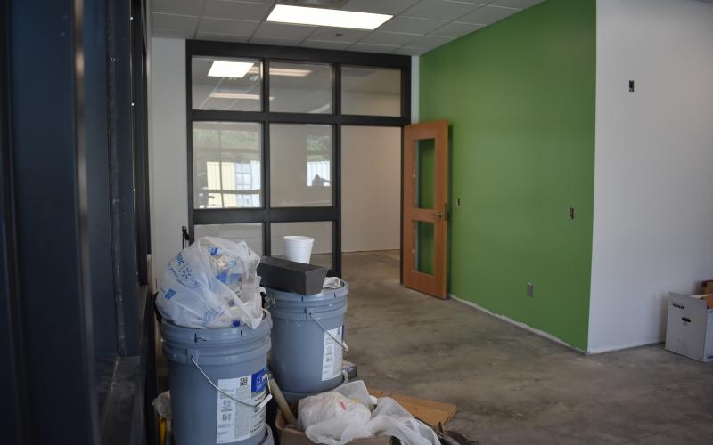 (Travis Dockery / Clay County Progress) A secured door will separate the office area from classrooms, allowing only staff access to the hallways.