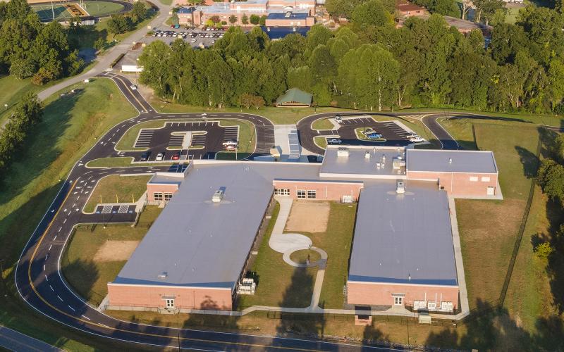 Photo • David Smart This drone shot provides an overview of the new primary school and Clay County Schools' campus. A ribbon cutting ceremony for the new school is scheduled for 2 p.m. Sunday, Oct. 18. 