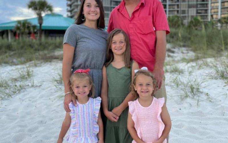 Clay County Health Department Interim Health Director Clarissa Rogers enjoys family time at the beach with her husband and high school sweetheart Robert Rogers and their three daughters: Emma Grace, Anna Kate, and Cara Lynn.