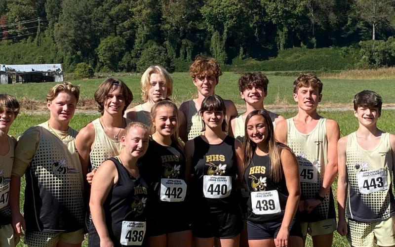 Image courtesy of coach Zach Moss * Hayesville's runners pause for a team photo at the SMC championship meet.