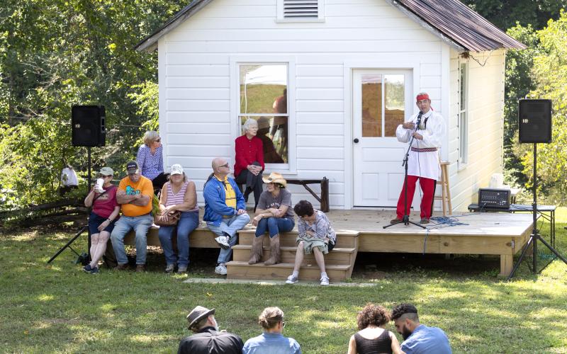 Photo • David Smart Cherokee Heritage Festival storyteller Davy Arch entertained festival goers with stories of growing up on the Qualla boundary as well as traditional Cherokee stories and myths.