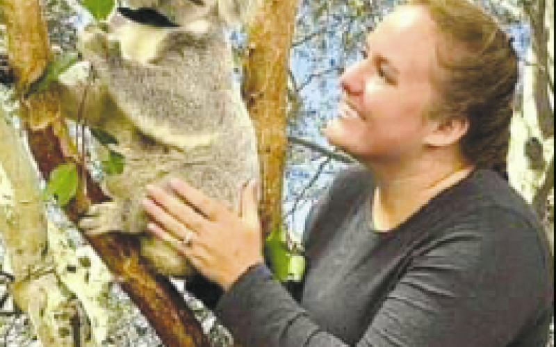 Ginger Scerri was at Featherdale Sydney Wildlife Park Preserve and Animal Refuge, she petted koalas, wallabies, and kangaroos and koalas. 