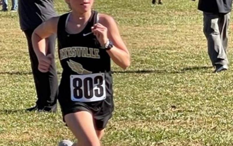 Marleigh Lowe competes in Robbinsville cross country.