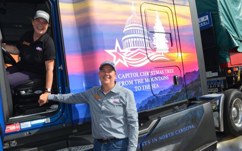 Abigail Blythe Batton • Cherokee Scout  Hardy Brothers Trucking drivers Deborah and Ed Kingdon will drive Ruby, the U.S. Capitol Christmas Tree, from Murphy to Manteo for the 2022 U.S Capitol Christmas Tree Tour.