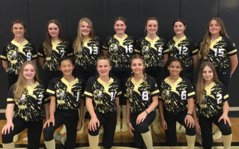 Hayesville Middle School Softball players are, front, from left, Callie Long, Lucy Trout, Caroline Wade, Addy Patterson, Riciayah Jackson and Maddie Long; back, from left, Micalynn McClure, Candace King, Lillie McClure, Danielle Anderson, Jasmine Brooks, Kara Bauer and Breanna Patterson.