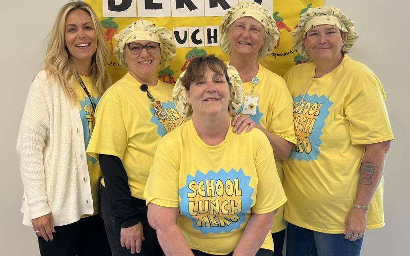 School Lunch Hero: Hayesville Primary: Jenny Bethel, Kathy Cantrell, Teresa Cheeks, Mary Nichols and Melissa Bunn.