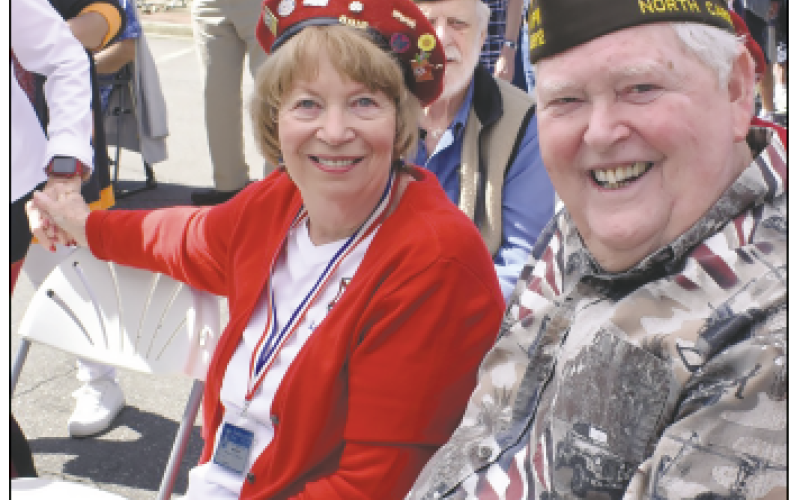 Becky Long •  Clay County Progress Sam Davis Jr. and his wife Helen attend this year’s Memorial Day service on the Hayesville square. Davis will be honored as Grand Marshal of the July Fourth parade sponsored by the Clay County Chamber of Commerce.