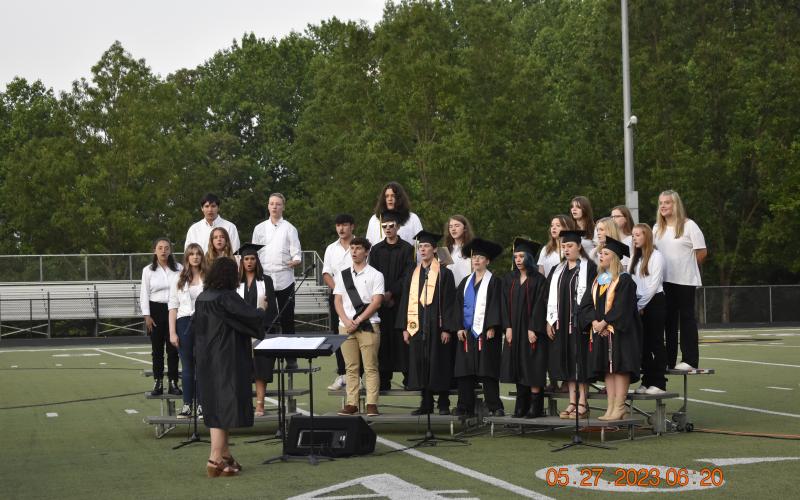 The Hayesville High School Chorus sings the Hayesville High School Alma Mater.