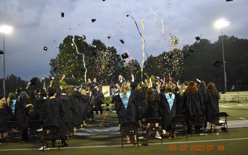 Midge Roach • Clay County Progress Graduates celebrate receiving their diplomas on Friday, May 26.