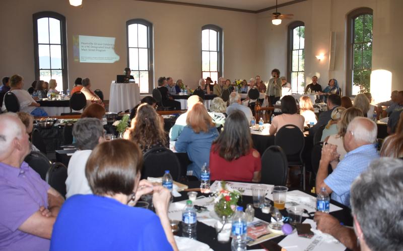 Becky Long • Clay County Progress Guests included partner organizations, businesses and volunteers for the celebration held Aug. 10 at the Historic Courthouse/Beal Center in Hayesville.