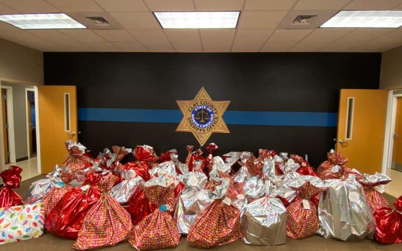 The sheriff’s office halls were packed full of gift bags, bicycles, fishing poles and all sorts of different treasures for our area children.